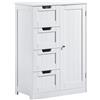 Bath Vida 4 Cassetto 1 Porta Piano in Piedi Armadio, Legno, Bianco