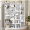 Hzuaneri 190 cm Libreria con 17 ripiani, grande libreria a terra, scaffale aperto, adatto per soggiorno, ufficio, camera da letto, 24 x 150 x 190 cm, Bianco BC46603X