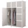 XOKOTAKI Armadio Componibile, Scaffalatura Modulare, Armadio Componibile Porta Abiti per Casa, Scaffale Portaoggetti per Camera da Letto, 12 Moduli, 2 Barre, 140x105 cm, Colore Bianco