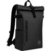 ORBANTY Nuovo modello migliorato di zaino Roll-Top, arrotolabile, espandibile 20-25 litri, impermeabile, cerniera sicura, design moderno, tasca ad accesso rapido per laptop, spallacci imbottiti, Nero