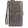 HUA ANGEL Donna Lunga Clutch Portafoglio Grande Capacità Cerniera Portamonete Borsa per Cellulare Pelle PU Pochette da Polso con Multiple Slot per Schede Carte di Credito Contanti Fatture