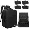 Relavel Set di valigie professionali da viaggio per trucchi - con 4 tasche trasparenti, scatola organizzatore con divisori per cosmetici, strumenti da parrucchiere e accessori per barbiere