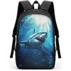 COEQINE Zaino per bambini e bambine, con spallacci regolabili, per computer portatile, per bambini, adulti, viaggi, scuola, biblioteca, arrampicata all'aperto, Shark Blue Deep Sea, M, Casual