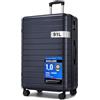 Shavont Valigia Grande da Viaggio 76 cm, Valigia Rigida in ABS, Trolley Leggero con 4 Ruote Doppie 360° Silenziose, Serratura Integrata, 76x50x29 cm (76 cm, Blu Navy)