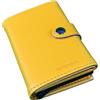 distinguo Portafoglio Uomo Slim RFID con Meccanismo Pop Up, Portamonete, Struttura in Alluminio, Porta Carte in PU, Compatto (Giallo)