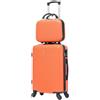 CELIMS - Valigie leggere approvate da più di 100 compagnie aeree per un viaggio in tutta sicurezza, arancione, Cabine 55 cm + Vanity 12 Pouces