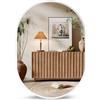 Dripex Specchio da parete ovale 50 x 70 cm con cornice in alluminio, Moderno Specchio, HD Specchio per il trucco orizzontale o verticale decorativo in Bagno Spogliatoio Soggiorno (Bianco)