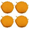 Corredocasa Set di 4 Cuscini per Sedia con Lacci a 4 Punti, Imbottiti e Rivestiti in Policotone - Design Confortevole, Italiano, Disponibili in Diversi Colori per Cucina Casa (Rotondo Cerniera Oro)