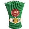 Danilovo - Candele in Cera d'Api, 100 Pezzi, Colore Verde, Candele Decorative per Preghiera, per Rituali, Decorazione o Candele di Compleanno, 18,5 cm x 0,61 cm
