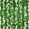 ADORAMOUR Ghirlande di Edera Artificiale - Confezione da 12, Lunghezza 210cm - Viti Finte Realistiche per la Decorazione di Stanze e Pareti da Giardino per Interni ed Esterni, Verde Piante