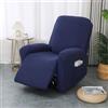 Chickwin Copripoltrona Relax Reclinabile 1/2/3/4 Posto, Jacquard Copripoltrona Relax con Tasche Fodere Poltrona Lavabile Rimovibile, Copertura per Poltrona Reclinabile (Blu Navy,1 Posto)