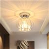 Pheashine Lampada da Soffitto Cristallo, Plafoniera a Soffitto Moderne in Cristallo E27, Lampadario Cristalli con Argento per Camera da Letto, Sala da Pranzo, Cucina