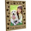 CREATCABIN Cornici Foto Gatti Cornice in Legno Inciso Memoriale Naturale Adatto 4x6 Ritratto Verticale Animali Domestici Famiglia Amante dei Gatti Regalo Decorazioni Tavolo per Casa-Il Miglior Gatto