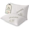 Materassi Russo Coppia Cuscini Memory Foam 40x70 cm, Altezza 11 cm, Guanciali Letto Modello Saponetta Medio Morbidi con Fodera Aloe Vera Sfoderabile, Made in Italy