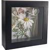 GraduatePro Cornice 3D 15x15 Profonda con vetro per Oggetti in Legno da Parete Tavolo Nero Regalo Decorativo