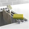 Tomorotec Scaffale da cucina regolabile sopra il lavello per strofinacci, spugne, bottiglie e spazzole, in acciaio inox resistente al calore, con design sottile ed espandibile e supporto