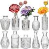 Runprism Set di piccoli vasi decorativi, 20 pezzi, decorazione da tavolo, per matrimonio, mini tavolo, vintage, vaso in vetro, cresima, piccoli vasi per decorazione da tavolo, bottiglie vintage, vaso per fiori