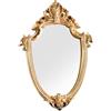 LIOOBO Specchio da Parete Decorativo Vintage Specchietti da Appendere a Forma di Scudo D'oro per Camera da Letto Soggiorno Comò Decor Home Decor 22X31cm