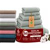 Betz BERLIN set asciugamani spugna 6 pezzi - 1x telo bagno - 2x asciugamani - 1x asciugamano per ospiti - 1x asciugamano viso - 1x guanto da bagno
