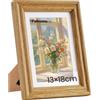 Feihorrm Cornice portafoto vintage in rovere massiccio con vetro temperato per foto 13 x 18 cm, senza passepartout o 9 x 14 cm, con passepartout (beige, 13 x 18 cm)