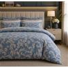 B O S A L O N I Set Copripiumino Matrimoniale HOME Collezione D'Autore - 4 Pezzi, Copripiumino 220x230 cm, Lenzuolo con Angoli 160x200+35 cm, 2 Federe 50x80 - Microfibra Ultra Soft (Damascato Cielo)