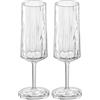 Koziol Superglas Club No. 14, set da 2 bicchieri, 100 ml, bicchieri da spumante e champagne in plastica trasparente effetto cristallo, lussuosi, infrangibili, riutilizzabili, festa, campeggio, 2 pezzi