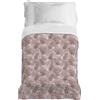 PENSIERI DELICATI Telo Copriletto 220x280 cm, Singolo 100% Cotone Pique, Ideale Come Telo Arredo, Coperta Salva Letto 1 Piazza e Mezza, Fantasia Tropical Rosa, 100% Made in Italy