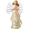 Swtgaah Ornamenti in resina angelo sorella che tiene un cuore abbraccia un cane che tiene una campana in preghiera scultura ali d'angelo, adatto per regali commemorativi di compleanno