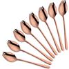 SBOMHS Do Buy 8 Pezzi (3 in 1: Forchetta Cucchiaio Coltello) Spork Set di Posate Acciaio Inox (Rosa Oro)