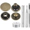 QUARKZMAN 24Set Bottoni Automatici a Pressione in Pelle, 15mm Dia 2.72 Lungo in Ottone con 4 Strumenti Installazione Inclusi Metallo da Cucire per Borse Cappotti Barche Tela, Bronzo