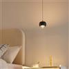 KOSILUM - Piccola lampada a sospensione nera dimmerabile design sobrio in metallo - Finn - Luce bianca calda illuminazione soggiorno camera da letto cucina corridoio - 12 W - 1046 lm - LED integrato -