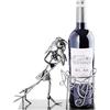 Brubaker Portabottiglie Femmina Cantante - Portabottiglie Scultura in Metallo - 19 cm - Regalo di Vino per Musicisti e Fan della Musica - con Biglietto D'Auguri