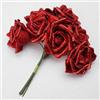 Young21 7Pcs Bouquet Artificiale Schiuma Glitter Fiori Artificiali Decorazioni per Matrimoni Matrimonio Fai da Te Rosa - Rosso