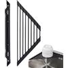 EIDUOVA Vassoio angolare pieghevole di piccole dimensioni per lavello, scolapiatti triangolare arrotolabile di piccole dimensioni con rivestimento in silicone e struttura in acciaio inossidabile