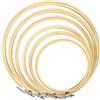 Caydo 6 Pezzi Ricamo Telaio Bamboo Cerchio Croce Stitch Hoop Anello, Diametro Rotondo 10cm a 26cm Regolabile per Ricamo Legno Craft Frame