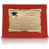 ATS Incisione Targhe & Timbri Targa Diploma con Pergamena in Cofanetto Velluto - Idea Regalo Diploma - Targa Celebrativa con Dedica - Ricordo Elegante per Diplomato e Diplomata (Rosso)