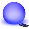 MR.GO 6 LED Luce Notturna Ricaricabile Sfera Lampada da Comodino, RGB Globo Lampada Cambiante Colore Lampada Dell'atmosfera con Telecomando, 16 Colori, Luminosità Variabile, IP65 Impermeabile