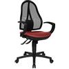 Topstar OP20QG27 Open Point SY Sedia Girevole con Schienale in Rete, Nera/Rosso Scuro