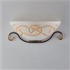 Be-Light Applique Rustico 1 Luce Ferro Battuto Nero e Ruggine Vetro Ambra Serie Faraone