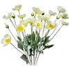 Urier Fiori di papavero artificiali, fiori di ranuncolo artificiali, fiori di seta con steli, steli di fiori finti per matrimoni, feste, decorazioni da giardino per interni ed esterni, composizioni floreali