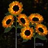 Meagoo Luci solari a forma di girasole, 800 mA, impermeabili, per esterni, per cortile, aiuola, sentiero, patio, veranda, decorazione primaverile (confezione da 2)