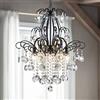 WUZUPS lampadario in cristallo 5 luci plafoniera moderna per camera da letto corridoio bar cucina bagno, h 57 x w 50, base e14, nero