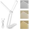 vsshe Lampada da Scrivania LED Pieghevoli, Lampadas da Tavolo, Lampada da scrivania doppia testa, USB Ricaricabile 3 Colori, Braccio Oscillante Regolabile, Tocca Controllo, per Bambini Studio, Lavoro