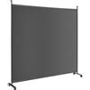 COSTWAY Separé Divisorio Singolo 184 x 184 CM, Paravento da Interno ed Esterno con Ruote Bloccabili, Pannello Divisorio per Ambienti Interni Portatile da Soggiorno Camera da Letto e Ufficio (Grigio)
