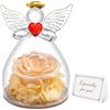 Miofula Festa della Mamma Idee Regalo Mamma Nonna,Rosa Stabilizzata Figurine Angelo Regalo Donna Compleanno,Rosa Eterna Regali Festa della Mamma,Fiori Stabilizzati Regali Donna Fidanzata Anniversario