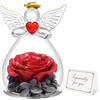 Miofula Festa della Mamma Idee Regalo Mamma Nonna,Rosa Stabilizzata Figurine Angelo Regalo Donna Compleanno,Rosa Eterna Regali Festa della Mamma,Fiori Stabilizzati Regali Donna Fidanzata Anniversario