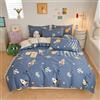 Lunoroey Set di copripiumino per bambini Lunoroey con stampa razzo spaziale, 100% cotone, misura matrimoniale, per ragazzi, stampa astronauta, blu, copripiumino e copertura per cuscino, per tutto l'anno