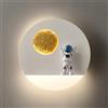 HKLY Lampada da parete LED Bambini con Telecomando, 12W Moderna Applique da Parete Astronauta Lampada da Comodino Cameretta Bambini per Ragazzi Ragazze Camera da Letto Metallo Lampada a Muro (A2)
