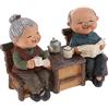 Fenteer 12 Tipo Assortito Amorevole Coppia di Anziani Figurine Collezionabili in Resina - 05 Leggi i giornali