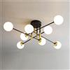 SANGPAO Luci per sala da pranzo a soffitto basso rotondo di metà secolo Decorazione domestica moderna Luci in vetro bianco satinato al latte Lampadario Sputnik Lampadario industriale Camera da letto v